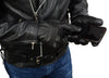 Milwaukee Leather MG7535 Men's Black Leather i-Touch Screen Compatible Gel Palm Motorcycle Hand Gloves w/ Flex Knuckles