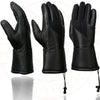 Milwaukee Leather MG7701 women's leather biker gloves with insulated gauntlets, i-Touch fingertips, wiper blade, and reflective piping.