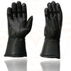 Milwaukee Leather MG7701 women's leather biker gloves with insulated gauntlets, i-Touch fingertips, wiper blade, and reflective piping.
