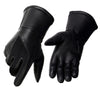 Milwaukee Leather MG7701 women's leather biker gloves with insulated gauntlets, i-Touch fingertips, wiper blade, and reflective piping