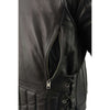 Milwaukee Leather ML1010 men's black side lace vented leather scooter jacket with front zipper and side vents, stylish men's motorcycle jacket.