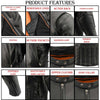 Milwaukee Leather ML1010 men's black vented side lace leather scooter jacket with multiple zippers and adjustable side laces.
