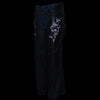 Pink leather motorcycle chaps for women by Milwaukee Leather with black accents, low-rise waist, double buckle, and reflective embroidery.