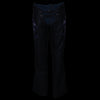 Milwaukee Leather Purple and black leather motorcycle chaps for women with low-rise waist, double buckles, reflective embroidery, ML1187