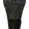 Black Milwaukee Leather men's motorcycle chaps with thermal lining, snap closures, and four pockets for comfort and durability.