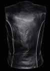 Milwaukee Leather ML1293 women's black and purple wing studded leather vest, stylish sleeveless biker vest with decorative studs.