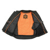 Milwaukee Leather men's black crossover leather jacket with sporty design, featuring a sleek fit and detailed stitching.