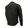 Black Milwaukee Leather men's crossover leather jacket with sporty design, featuring a sleek collar and zippered front.