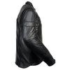 Black Milwaukee Leather men's sporty crossover leather jacket, front view showing sleek design and zipper details.