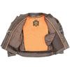 Milwaukee Leather men's retro brown Savage sporty crossover leather jacket with stylish design and classic fit.