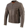 Milwaukee Leather men's Retro Brown Savage sporty crossover leather jacket with stylish design and classic leather finish.