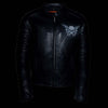 Milwaukee Leather ML2055 Men's Black Leather Scooter Jacket with Reflective Skull Design
