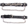 Milwaukee Leather MLA3003 silver biker chain with motorcycle medallion, designed for motorcycle boots, from HighwayLeather.