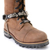Milwaukee Leather MLA3003 silver biker chain with motorcycle medallion, designed for motorcycle boots, by HighwayLeather.