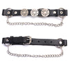 Milwaukee Leather MLA3004 silver biker chain for motorcycle boots with 44 MAG medallion, highway leather boot accessory, durable and stylish.