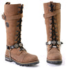Milwaukee Leather MLA3004 silver biker chain for motorcycle boots with 44 MAG medallion, highway leather boot accessory.