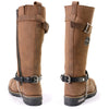 Milwaukee Leather MLA3004 silver biker chain for motorcycle boots with 44 MAG medallion, showcasing rugged boot accessory design.