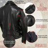 Back view of Milwaukee Leather Women's The Flaunt black motorcycle leather jacket, premium classic style with detailed stitching.