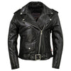 Milwaukee Leather Women's black 'The Flaunt' motorcycle style leather jacket, front view showing classic design and premium quality.