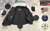 Inside view of Milwaukee Leather men's black Road Racer motorcycle jacket, premium leather with detailed stitching and lining.