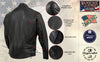 Milwaukee Leather men's black Air Stream vented motorcycle jacket with side laces, premium leather and back design.