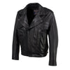 Milwaukee Leather men's black Revolve motorcycle jacket with vented design and premium leather, front view.