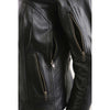 Milwaukee Leather Ladies Vented Racer Leather Jacket with removable hoodie liner, stylish women’s motorcycle jacket.