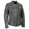 Milwaukee Leather MLL2505 Women's Lightweight Vintage Cafe Racer Jacket with Racing Stripes