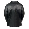 Milwaukee Leather women's black vented leather jacket with side buckles, featuring a stylish design and tailored fit.