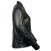 Milwaukee Leather MLL2520 women's black leather motorcycle jacket with racer style, featuring sleek design and secure zipper closures.