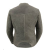 Milwaukee Leather women's distressed grey leather scooter jacket with vented design, motorcycle style, and casual fit.
