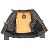 Milwaukee Leather Women's Black Cool-Tec leather scooter jacket with triple stitch detailing, stylish and fitted for women.