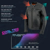Milwaukee Leather women's black Cool-Tec leather scooter jacket with triple stitch details and stylish design.