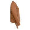 Milwaukee Leather Ladies Fringed Racer lightweight saddle leather jacket with fringe details and classic motorcycle style for women.