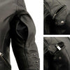 Milwaukee Leather women's black and purple crinkled arm lightweight racer jacket with sleek design and zippered pockets.