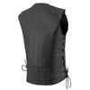 Milwaukee Leather MLL4500 Women's Black Leather Classic V-Neck Side Lace Motorcycle Rider Vest W/Front Snap Closure