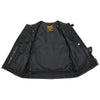 Milwaukee Leather women's club-style SWAT rider leather vest with single panel back for club patches, black and fitted design.