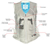 Milwaukee Leather Women's black leather motorcycle vest with V-neck, riveted details, and side lace adjustments.