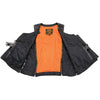 Milwaukee Leather Women's black leather vest with front zipper closure, sleeveless design, and tailored fit.