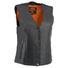 Milwaukee Leather MLL4570 Ladies Black 'Studded Phoenix' Leather Vest
