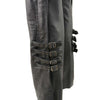 Black Milwaukee Leather women's motorcycle chaps with four-buckle accents, thigh lace details, and a sleek naked skin design.