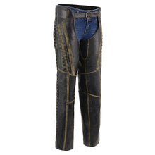 Milwaukee Leather Chaps for Women Black Premium Skin Rubbed Seams- Accented Lace Detailing Motorcycle Chap- MLL6527