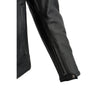 Milwaukee Leather men's black leather crossover scooter jacket with reflective skull designs, featuring a stylish, edgy look.