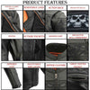 Milwaukee Leather men's black crossover scooter jacket with reflective skull designs and durable leather construction.