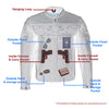 Milwaukee Leather men's black crossover leather scooter jacket with reflective skull designs and zippered pockets.