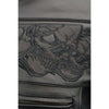 Milwaukee Leather men's black Cool-Tec leather crossover scooter jacket with reflective skull details and zippered front.