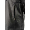 Milwaukee Leather men's black Cool-Tec leather crossover scooter jacket with reflective skulls and stylish design.