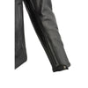 Milwaukee Leather men's black Cool-Tec leather crossover scooter jacket with reflective skull designs, stylish and protective outerwear.