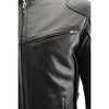 Milwaukee Leather men's black Cool-Tec vented leather scooter jacket with front zipper and side pockets, men's riding outerwear.