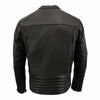 Milwaukee Leather men's black Cool-Tec vented leather scooter jacket with shoulder and sleeve detailing.